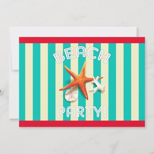 ビーチパーティー誕生日招待状 招待状 (裏面)