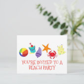 ビーチパーティー クラブ スターフィッシュ サン シェル ご招待 インビテーションポストカード (スタンド正面)