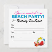 ビーチパーティー-サマーおもしろいビーチサンダル 招待状 (裏面)