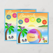 ビーチパーティー サンキューカード (正面/裏面)