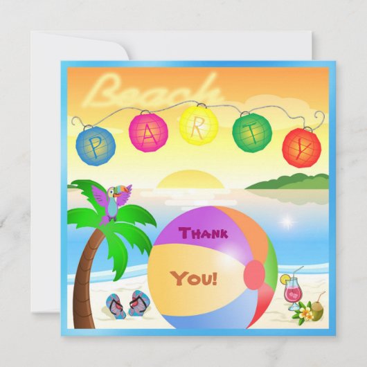 ビーチパーティー サンキューカード (正面)