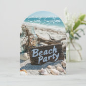 ビーチパーティー スイート16 サンド オーシャン シーシェル 招待状 (スタンド正面)