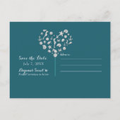 ビーチパーティー ティールダイヤモンド ご招待 保存日付 案内ポストカード (裏面)