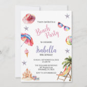 ビーチパーティー トロピカルサマー 招待状 (正面)