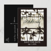 ビーチパーティー パームツリー 熱帯 白 ホット ヴィンテージ 案内ポストカード (正面/裏面)