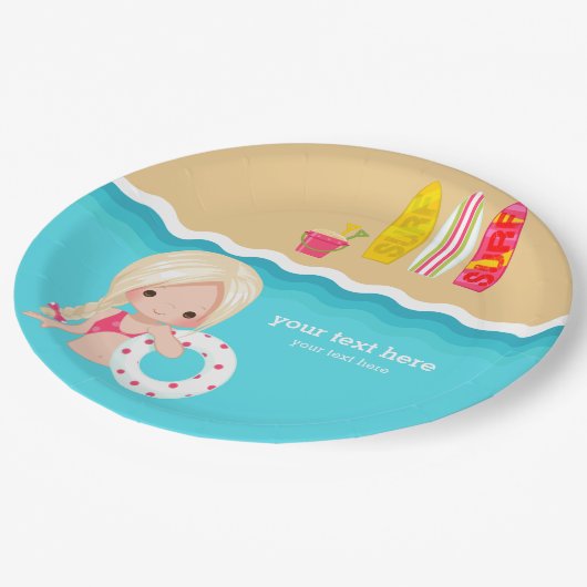 ビーチパーティー ペーパープレート (アングル)