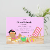 ビーチパーティー（女の子） 招待状 (スタンド正面)