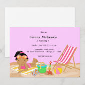 ビーチパーティー（女の子） 招待状 (正面/裏面)