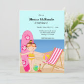 ビーチパーティー（女の子） 招待状 (スタンド正面)