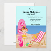 ビーチパーティー（女の子） 招待状 (正面/裏面)