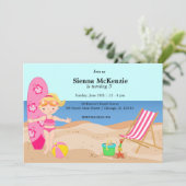 ビーチパーティー（女の子） 招待状 (スタンド正面)