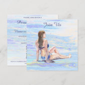 ＊＊＊ ビーチパーティー 女性 レディース ワンピース 水着 カジュアル おしゃれ イベント 送料無 招待状 (正面/裏面)