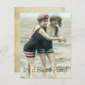 ビーチパーティー 招待状 (正面/裏面)
