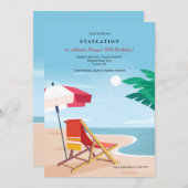 ビーチパーティー 招待状 (正面/裏面)