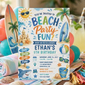 ビーチパーティー 誕生日 サマー プール サーフィン 招待状