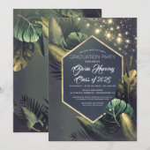 ビーチパームストリングライト 卒業式招待状 招待状 (正面/裏面)