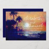 ビーチパームスライト婚約パーティ招待状 招待状 (正面/裏面)