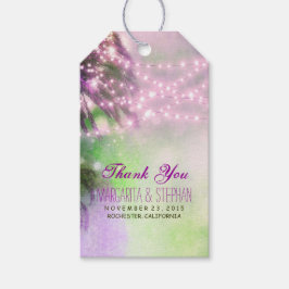 ビーチパームズウォーターカラー結婚パープルズサンキュー ギフトタグ