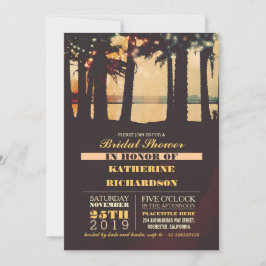 ビーチパームズサンセットブライダルシャワー招待 招待状