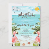 ビーチパームズピンクフラミンゴスカクテル 招待状 (正面)