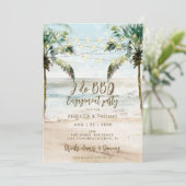 ビーチパームズ私はBBQカップルのシャワー招待状 招待状 (スタンド正面)