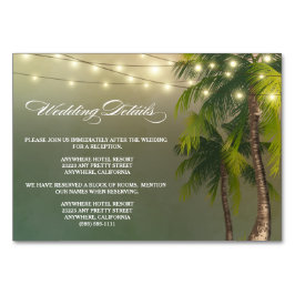 ビーチパームツリーウェディングレセプション+ホテルカード テーブルナンバー