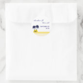 ビーチパームツリーステッカー ラウンドシール (バッグ)