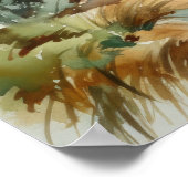 ビーチパームツリーズウォーターカラーアートプリントポスター ポスター (角)