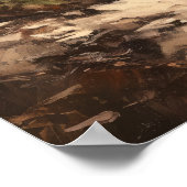 ビーチパームツリーズウォーターカラーアートプリントポスター ポスター (角)