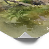 ビーチパームツリーズウォーターカラーアートプリントポスター ポスター (角)