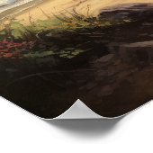 ビーチパームツリーズウォーターカラーアートプリントポスター ポスター (角)