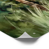 ビーチパームツリーズウォーターカラーアートプリントポスター ポスター (角)