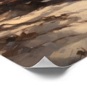 ビーチパームツリーズウォーターカラーアートプリントポスター ポスター (角)