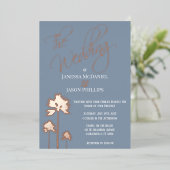 ビーチパームツリーズダスティブルートロピカルズ結婚ズ 箔招待状 (立ち正面)