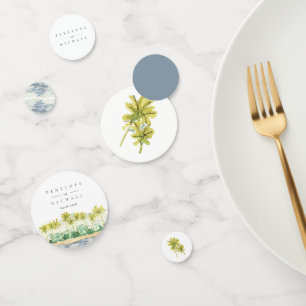 ビーチパームツリーズトロピカルウォーター結婚カラー コンフェッティ