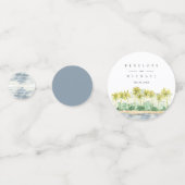 ビーチパームツリーズトロピカルウォーター結婚カラー コンフェッティ (裏面)