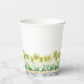 ビーチパームツリーズトロピカルウォーター結婚カラー 紙コップ (裏面)