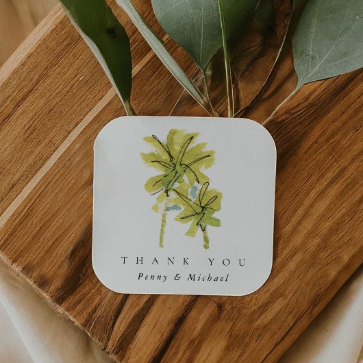 ビーチパームツリーズトロピカルサンキュービッグ スクエアシール