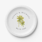 ビーチパームツリーズトロピカルミニマル ペーパープレート (正面)