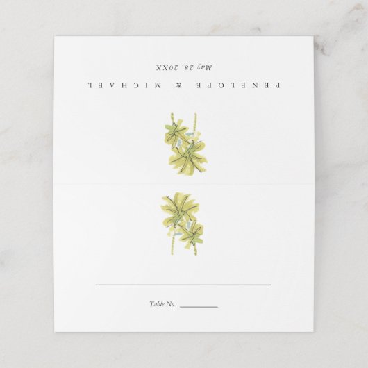 ビーチパームツリーズトロピカル結婚的な折り畳み プレイスカード (外部開封)