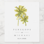 ビーチパームツリーズトロピカル結婚的ワインラベル ワインラベル (シングルラベル)