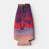 ビーチパームツリーズパープルレッド ボトルクーラー (裏面)