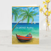 ビーチパームツリーズボーツトロピックスパーフェクトデイ カード (黄色い花)