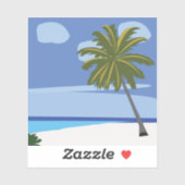 ビーチパームツリーバケーションビーチ シール (シート)