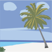 ビーチパームツリーバケーションビーチ シール (正面)
