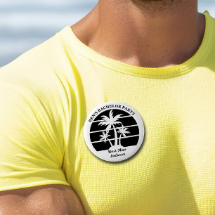 ビーチパームツリーバチュラーパーティGroomsmen Nameタグ 缶バッジ