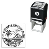 ビーチパームツリーマウンテンサンネーム差出人住所 セルフインキングスタンプ (インサイチュ)