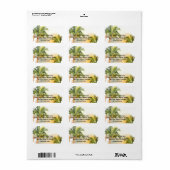 ビーチパームツリー差出人住所 ラベル (フルシート)