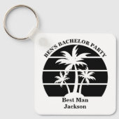 ビーチパームツリー独身パーティー仲間たち キーホルダー (正面)