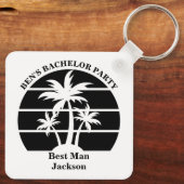 ビーチパームツリー独身パーティー仲間たち キーホルダー (裏面)